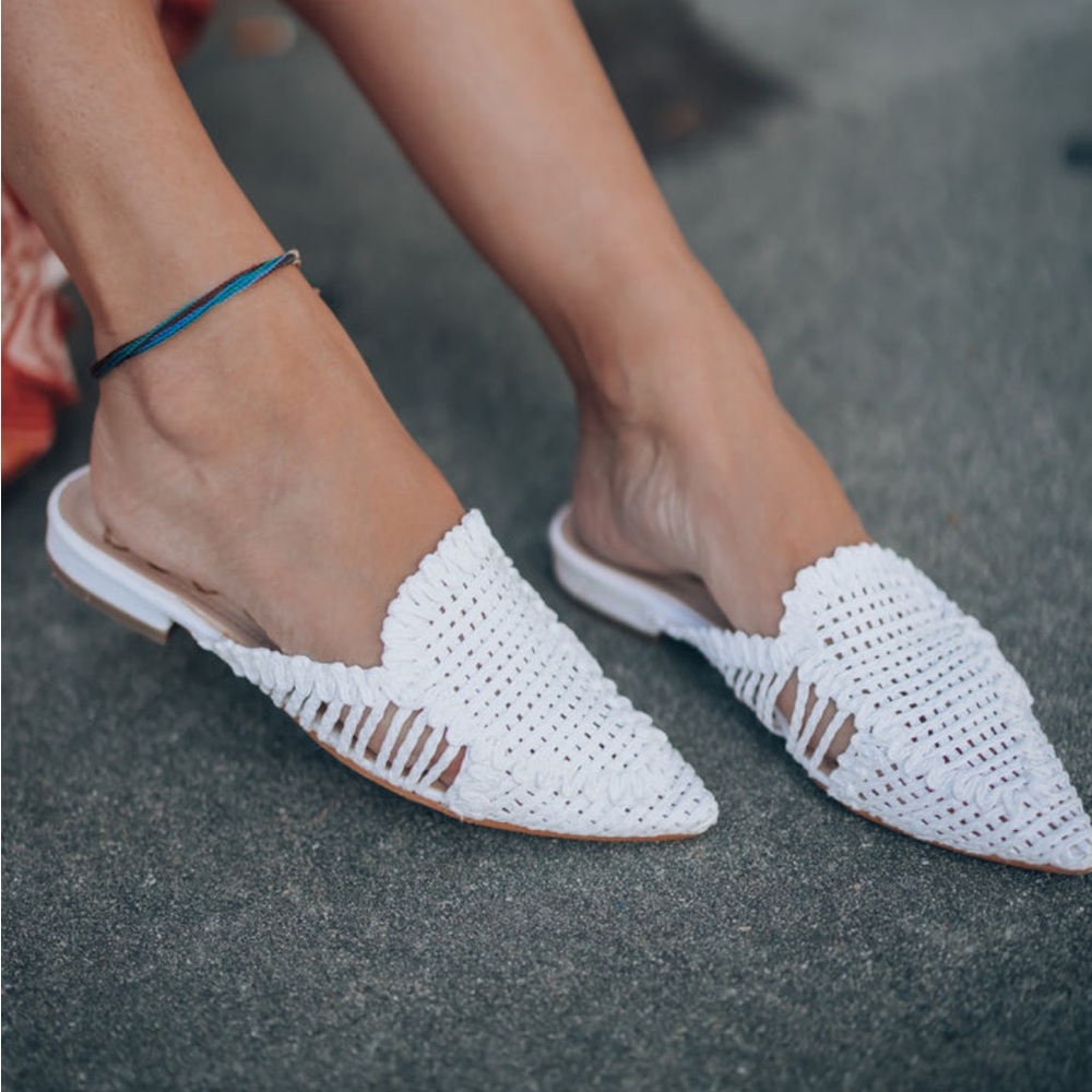Ccocci Monaco White Raffia Mule 6.5